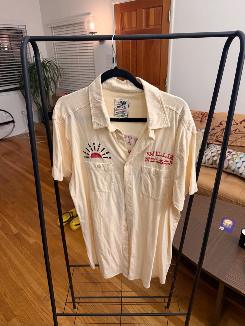 NWT Official American Needle Willie Nelson Outlaw Music Embroidered Shirt